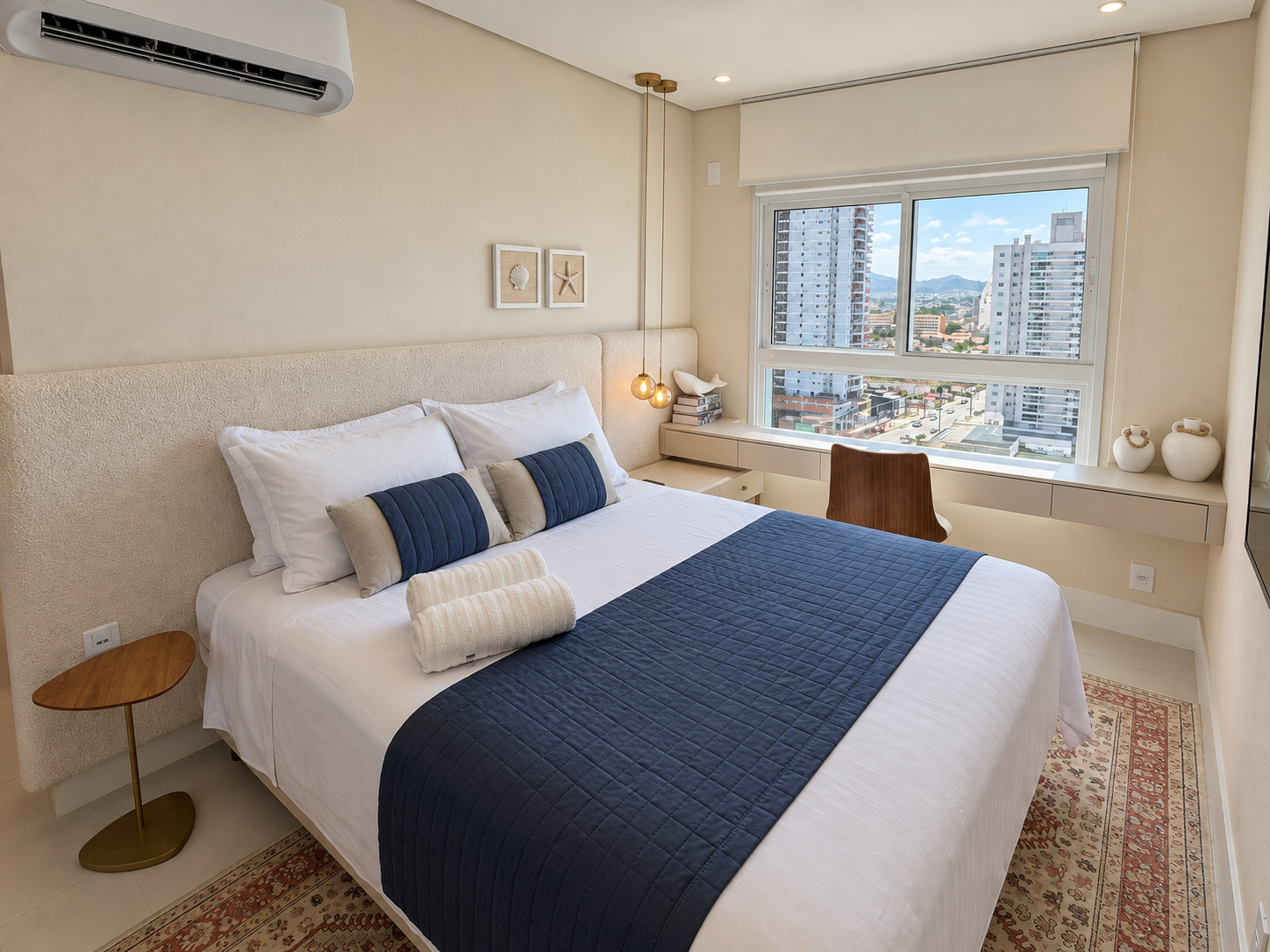 Quarto em tons de azul
